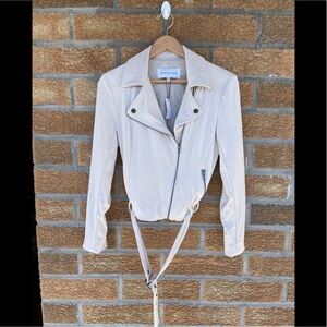 Cupcakes And Cashmere Faux Suede Manele Moto Biker Jacket Size Small